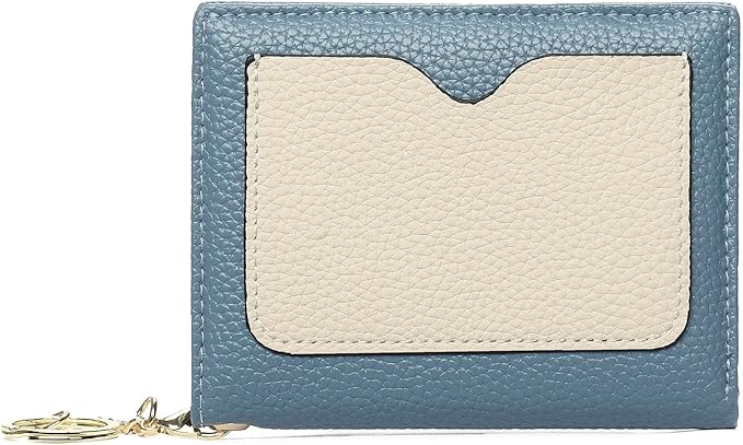 GAEKEAO Wallet Women RFID Blocking Small Bifold Vegan Leather Ladies Mini Purse with ID Window Zipper Change Pocket