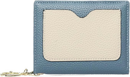 GAEKEAO Wallet Women RFID Blocking Small Bifold Vegan Leather Ladies Mini Purse with ID Window Zipper Change Pocket