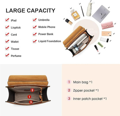 Cnoles Leather Backpack Purse For Women Fashion Ladies Vintage Bags Casual College Travel Backpacks bag Orange