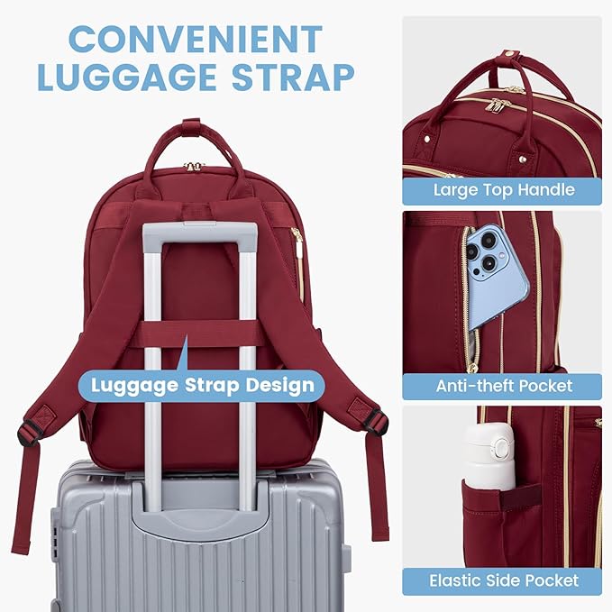 LOVEVOOK 17" Laptop Backpack for Women with Laptop Compartment, Water Resistant Travel Work Backpacks Purse Stylish College Business Teacher Nurse Computer Bag