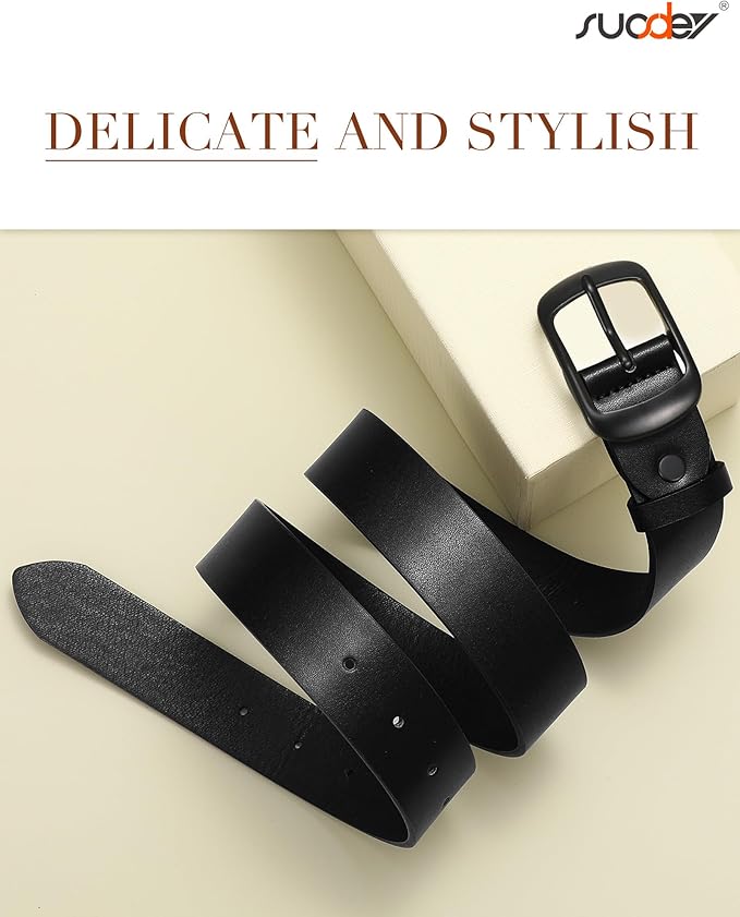 SUOSDEY Women Belts For Jeans Dresses Pants Ladies Leather Waist Belt with Elegant Buckle, Width 1.3"