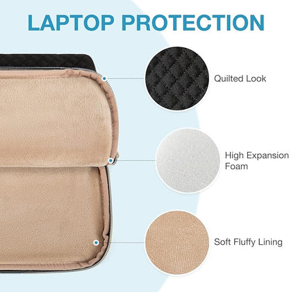 BAGSMART Laptop Case Compatible with 13-13.3 inch Notebook,Compatible with MacBook Pro 14 Inch,MacBook Air,Protective Carrying Bag with Pocket,Handles, Brown