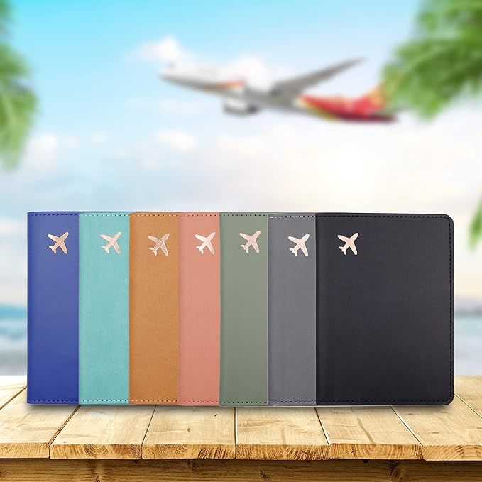 Deziliao Passport Wallet, Gray, Unisex, Faux Leather, Waterproof, Slim, Lightweight, RFID Blocking, 2-in-1 Design, with Document Slots, Credit Card Slots, SIM Card Slots