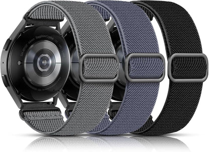 Lerobo Elastic Bands Compatible with Samsung Galaxy Watch 8 7 6 5 4 40mm 44mm/Galaxy Watch 8 Classic 6 4 Classic 43mm 47mm 42mm 46mm/5 Pro Band 45mm/Active 2,3 Pack 20mm Adjustable Nylon Sport Band