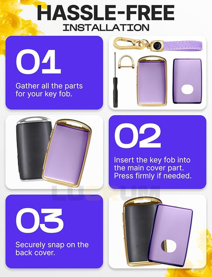 Lucrum Compatible with Mazda Key Fob Cover & Leather Keychain - TPU Case for 3, 6, CX-5 CX-9 CX-30 CX-50 CX-70 (2019-2025)