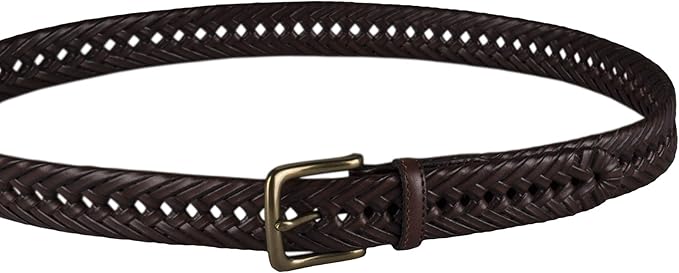 Tommy Hilfiger Men's Fully Adjustable Leather Braided Belt, Classic Strap for Jeans, Khakis & Dress Pants