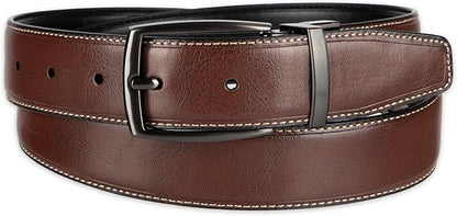 DOCKERS Men's Two-in-one Reversible Rotative Buckle Everyday Casual Dress Belt (Regular and Big & Tall Sizing)