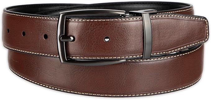DOCKERS Men's Two-in-one Reversible Rotative Buckle Everyday Casual Dress Belt (Regular and Big & Tall Sizing)