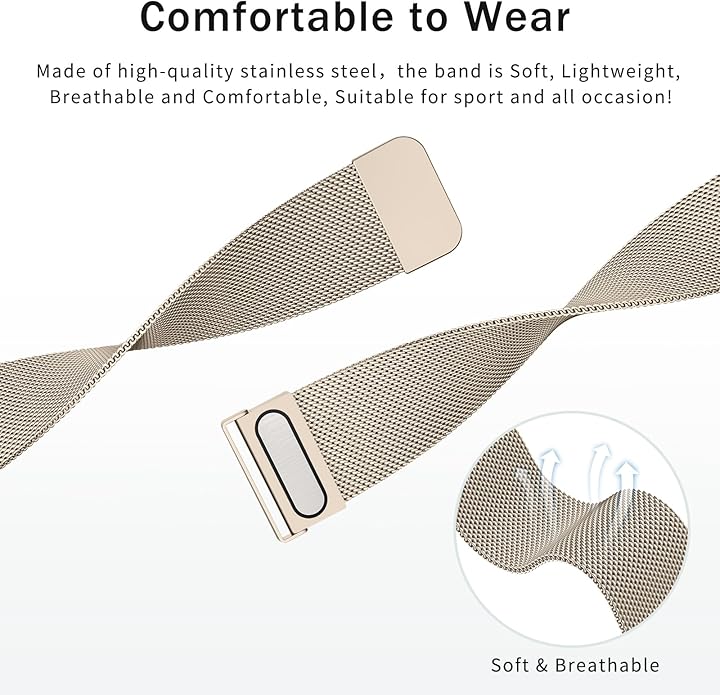 Meliya Metal Watch Bands, 20mm 22mm Quick Release Watch Strap, Stainless Steel Mesh Replacement band for Women Men