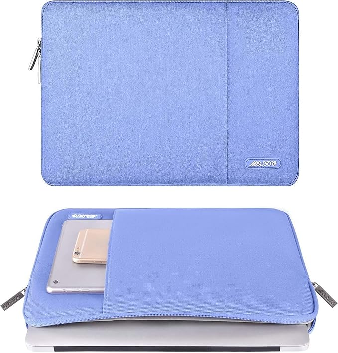 MOSISO Laptop Case 16 inch, 15-15.6 inch Laptop Sleeve Compatible with MacBook Pro 16 M5 M4 M3 M2 M1, HP Acer Dell Lenovo ASUS, Polyester Vertical Computer Sleeve Bag with Pocket, Slate Blue