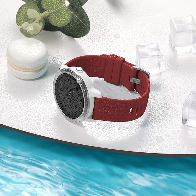 GEAK Compatible with Garmin Vivoactive 5/Vivoactive 3 Music Watch Band,20mm Silicone Band for Galaxy Active 2 40mm 44mm Bands/Samsung Gear Sport/Galaxy Watch Band 42mm Smartwatch Women Men Red
