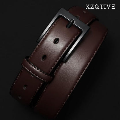XZQTIVE TSA Belt For Men Metal Free Dress Belts Hypoallergenic Leather Belt With Black Buckle Nickle Free