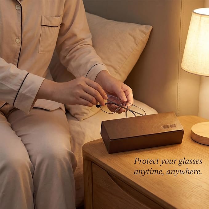 Glasses Case hard shell,3-in-1 Sunglasses Case & Eyeglass Case with Cleaning Cloth & Storage Pouch