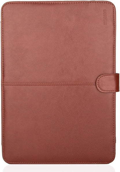 MOSISO Case Compatible with MacBook Air 13.6 inch M4 M3 M2 2025-2022 /Air 13 M1 2022-2018 /Pro 13 inch M2 M1 2025-2016, PU Leather Portfolio Protective Stand Cover, Brown