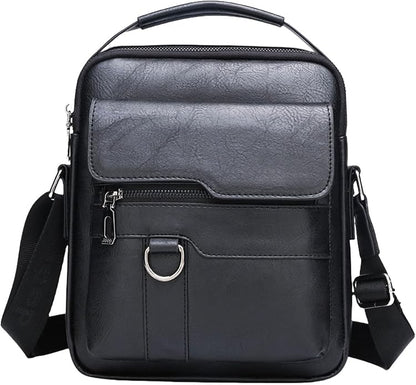 Men's Leather Crossbody Bag, Casual leather Bag for Men, Crossbody Bag Office Business,Handbag Purse Zipper