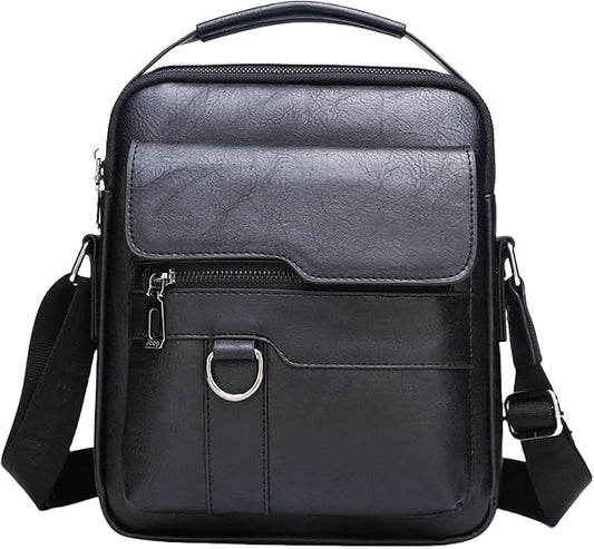 Men's Leather Crossbody Bag, Casual leather Bag for Men, Crossbody Bag Office Business,Handbag Purse Zipper