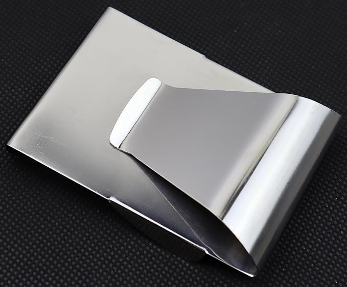 Stainless Steel Slim Clip Double Sided Wallet Money Clip,Credit Card Name Card Holder