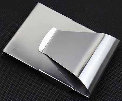 Stainless Steel Slim Clip Double Sided Wallet Money Clip,Credit Card Name Card Holder