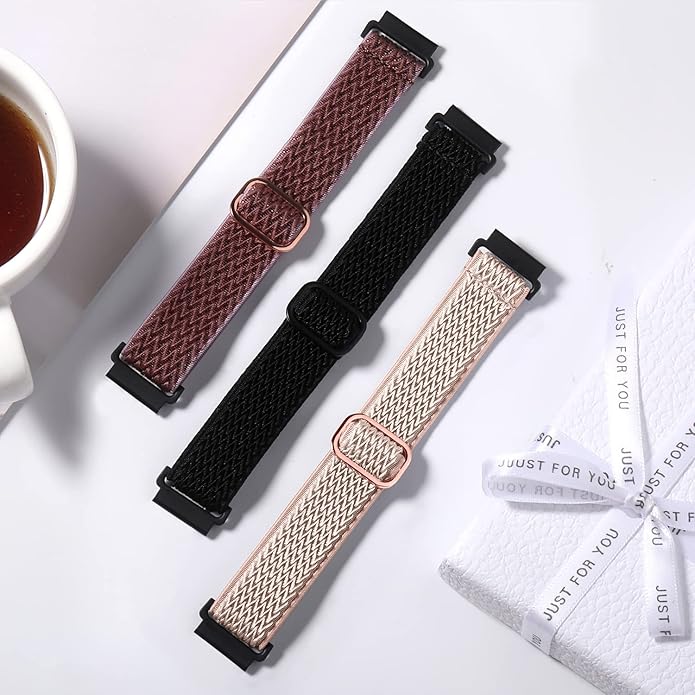 Lerobo Elastic Bands Compatible with Samsung Galaxy Watch 8 7 6 5 4 40mm 44mm/Galaxy Watch 8 Classic 6 4 Classic 43mm 47mm 42mm 46mm/5 Pro Band 45mm/Active 2,3 Pack 20mm Adjustable Nylon Sport Band