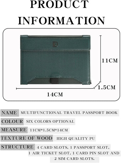 Passport Holder for Travel Essentials, RFID Blocking PU Leather Passport Wallet Cover Card holder Case Passport Book Holders for Women and Men, Dark Green