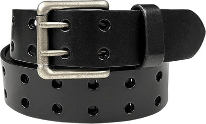 Ben Antique Twin Roller Buckle Vintage One-Piece 100% Leather Jean Belt 1-1/2" Wide