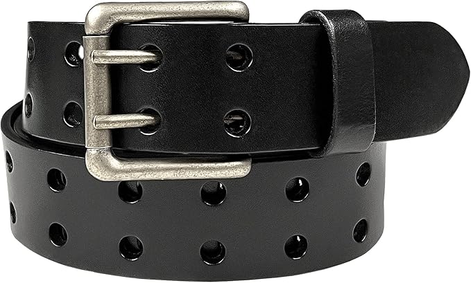 Ben Antique Twin Roller Buckle Vintage One-Piece 100% Leather Jean Belt 1-1/2" Wide