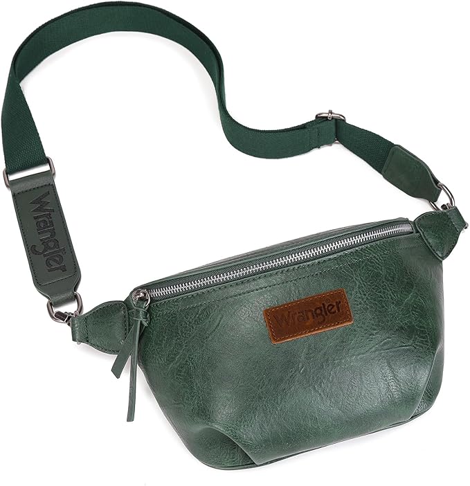 Wrangler Large Fanny Packs for Women Waist Bag Travel Belt Bags Crossbody Sling Purse WG82-194GN