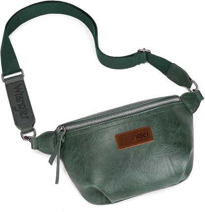 Wrangler Large Fanny Packs for Women Waist Bag Travel Belt Bags Crossbody Sling Purse WG82-194GN