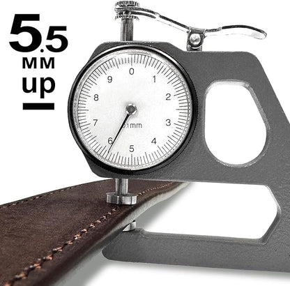 100% One-Piece Full Grain Leather Belt Straps with No Slot Hole/Slot Hole/Heavy-Duty, Multi Options 1-1/2" (38mm) Wide