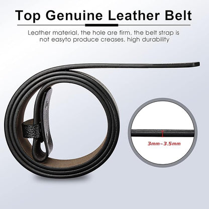 HJones Western Belts for Men without Buckle,Cowboy Belt Buckles for Men,1.5" Wide Genuine Leather Belt No Buckle