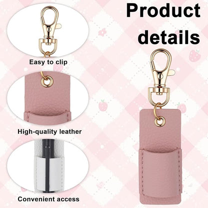 4 Pcs Lanyard Pen Holder Portable Anti-Lost Pencil Lanyard PU Leather Pen Keychain Holder Pouch Neck for Pencil Badges Clipboard Nurses Office Courier (Multi-colored)