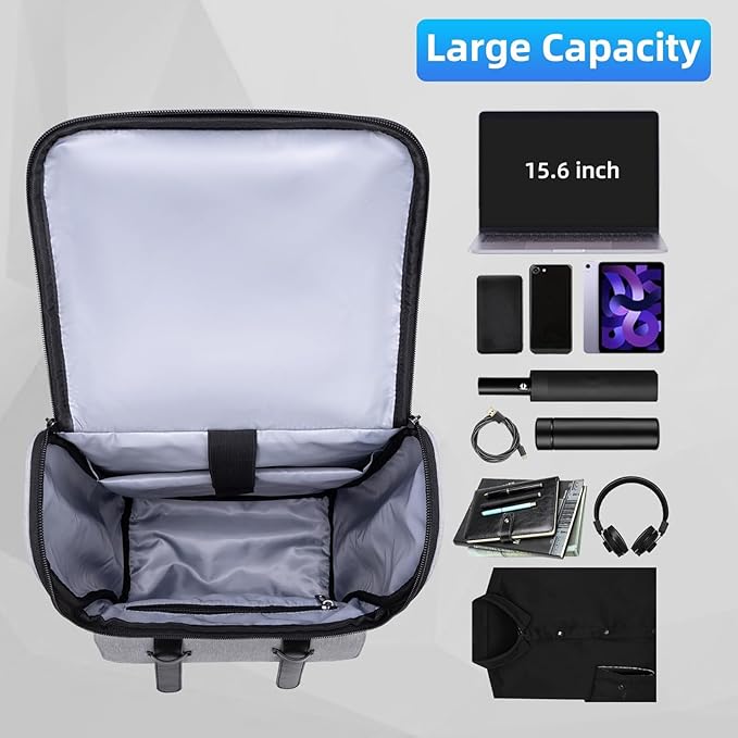 Vintage Laptop Backpack for Men and Women, 15.6 Inch, Waterproof, Business Travel Daypack for Work, Office, College (6608 grey)