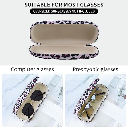 PERFECTSIGHT Hard Shell Eyeglasses Case, PU Leather Protective Glasses Case, Cute Eyeglass Case for Women Men Girls