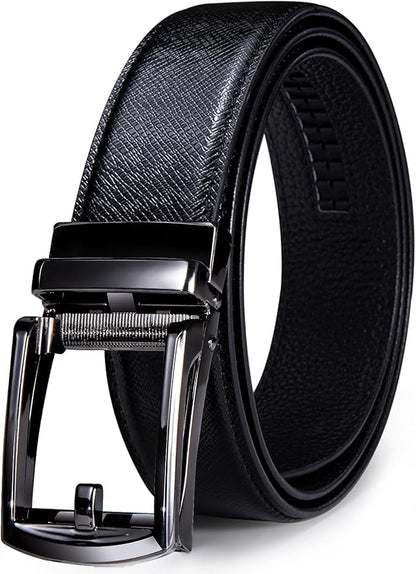 Dubulle Men's Ratchet Belt Gold/Black/Red/Green/Blue/White Automatic Buckle Business Casual Belt Gift - Adjustable Fit