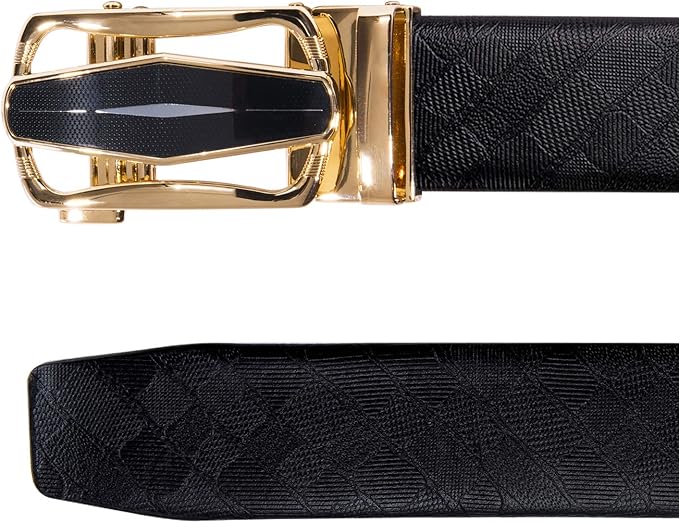 Barry.Wang Mens Belts Leather Ratchet Automatic Buckle Slide Click 1 3/8" Designer Dress Fashion Classic Casual Work Business