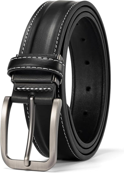 maikun Mens Belts Leather, Designer Casual Dress Belt Men with Adjustable Buckle for Jeans Office Gift for Men