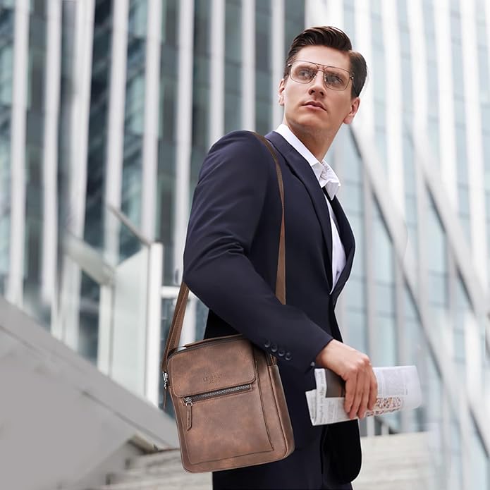 Medium & Small Crossbody bag for men shoulder bag mens purse satchel leather messenger bag gift
