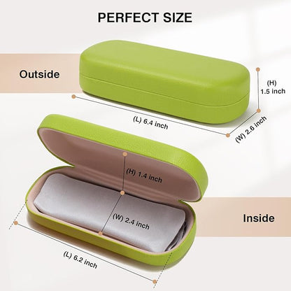 Marvolia Glasses Case Large Hard Shell Eyeglasses Case PU Leather Protective Case for Sunglasses Eyeglasses