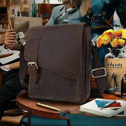 Jack&Chris Leather Messenger Bag for Men, Man Purse Crossbody Bags for Work Business