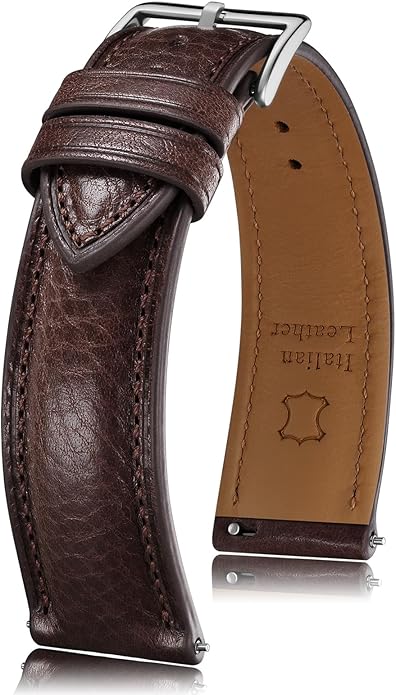 Getalia Italian leather Watch Band Tuscany Natural Vegetable-Tanned Full Grain Leather,14mm 16mm 18mm 19mm 20mm 21mm 22mm Quick Release Replacement Watch Straps for Men and Women Thick and Soft