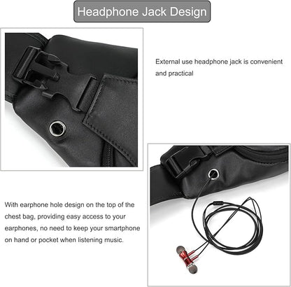 LUUFAN Men's Genuine Leather Sling Bag Chest Shoulder Backpack Crossbody Bag for Casual Sports Hiking Running Travel