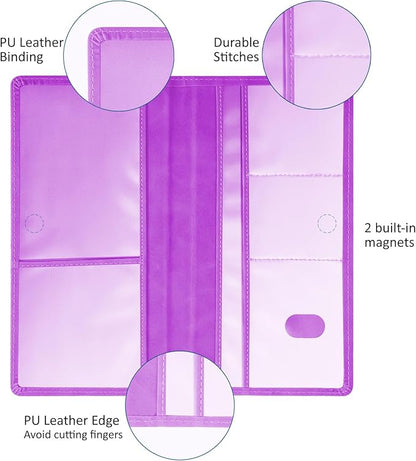 Car Accessories Registration and Insurance Holder,Leather Essential Card Magnetic Shut Vehicle Glove Box Organizer Case for Auto Driver License Document Truck Motorcycle Boat-Purple