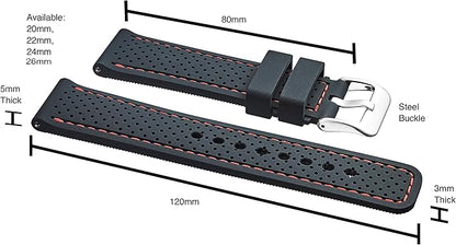 ALPINE Sporty Premium Soft Silicone Adjustable Watch Band - Replacement Rubber Watch Bands for Women & Men - Waterproof Quick Release Watch Straps - Compatible with Regular & Smart Watch Bands