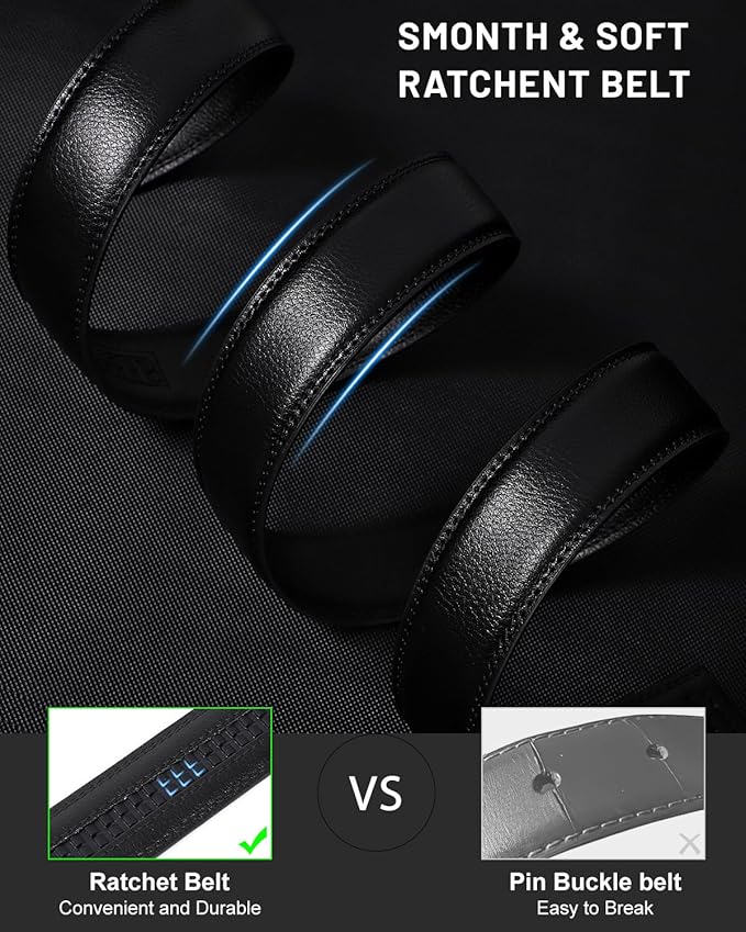 BELTROAD Ratchet Belt Strap for Men Leather Belts Without Buckle Replacement Leather Belt Strap Only 35mm for 40mm Buckle