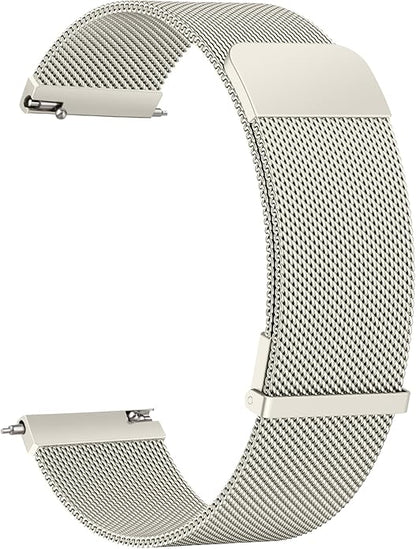 Vanjua 20mm 22mm Watch Band for Women Men, 20mm 22mm Quick Release Stainless Steel Metal Mesh Loop Adjustable Magnetic Replacement Wristbands Straps Bands