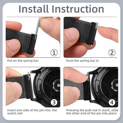 18mm 20mm Metal Band Compatible for Garmin Vivoactive 5/6/4S/3 Watch Bands, Soft Stainless Steel Mesh Strap for Garmin Venu 3S/Venu 2S/Sq Watch Band, Forerunner 55/245/255S/265S Watch Band Women Men