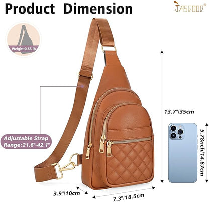 Sling Bag for Women Crossbody Leather Fanny Packs Chest Bag Fashion Sling Backpack Travel JASGOOD