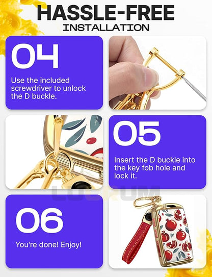 Lucrum Compatible with Mazda Key Fob Cover & Leather Keychain - TPU Case for 3, 6, CX-5 CX-9 CX-30 CX-50 CX-70 (2019-2025)