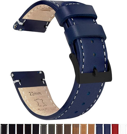 BARTON WATCH BANDS - Top Grain Leather Watch Bands Compatible with Apple Watch Models - 1, 2, 3, 4, 5, 6, 7, 8, 9, 10, SE, Ultra & Ultra 2