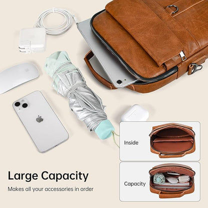 13 Inch Laptop Shoulder Bag Leather Carrying Case for Macbook Air 13" M5 M4 M3 M2 A3420 A3113 A2681/ MacBook Neo 13 A18 Pro
